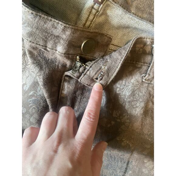 Kut From The Kloth Jeans Womens 12 Skinny Diana Brown Gold Floral - Picture 3 of 6